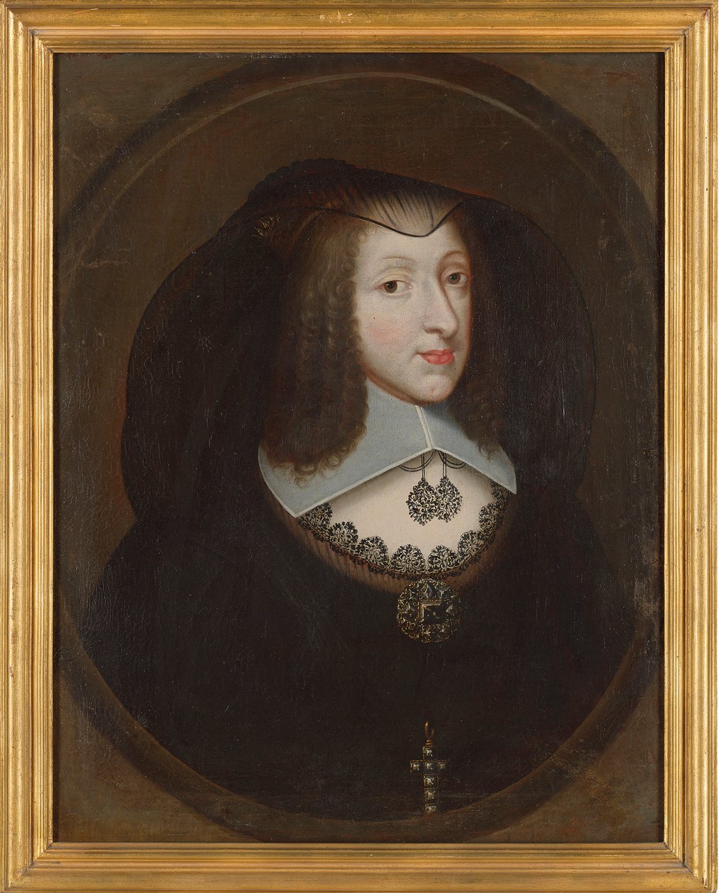 Christine Marie af Frankrig 1606-1663, hertuginde af Savoyen i enkedragt, ca. 1640. af Philibert Torret