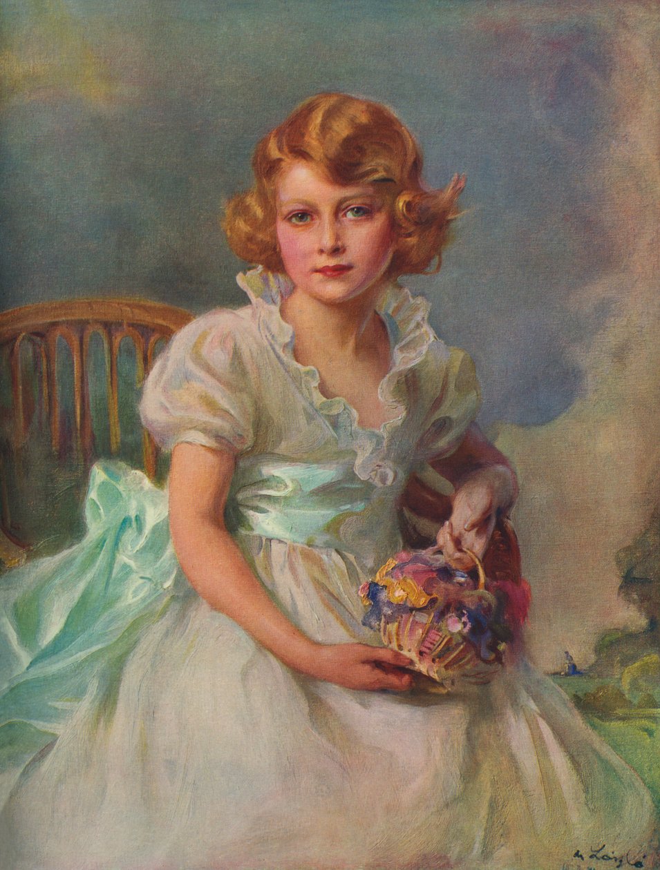 Portræt af prinsesse Elizabeth, senere Elizabeth II af Philip Alexius de after Laszlo