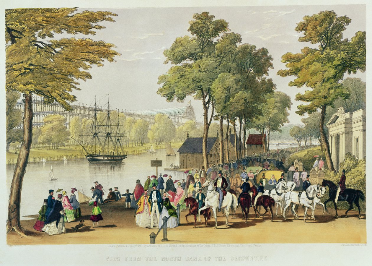 Udsigt fra den nordlige bred af Serpentine, 1851 af Philip Brannan