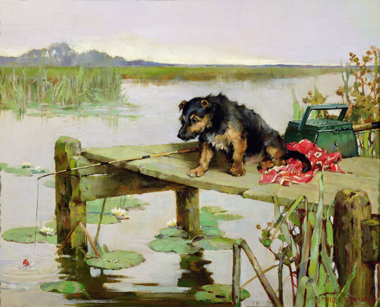 Terrier - Fiskeri, ca. 1890 af Philip Eustace Stretton