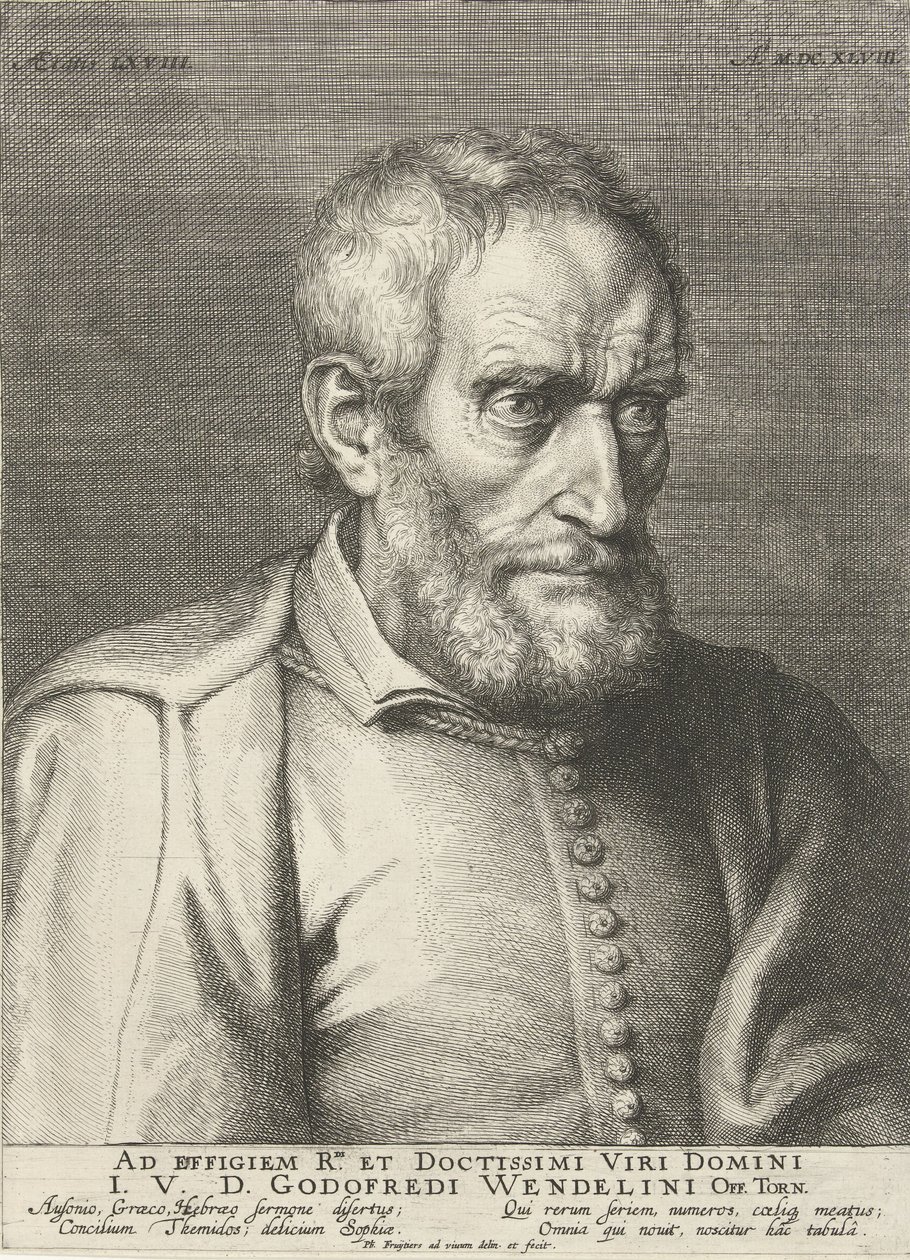Portræt af Godefridus Wendelinus i en alder af 68 af Philip Fruytiers (1648) af Philip Fruytiers
