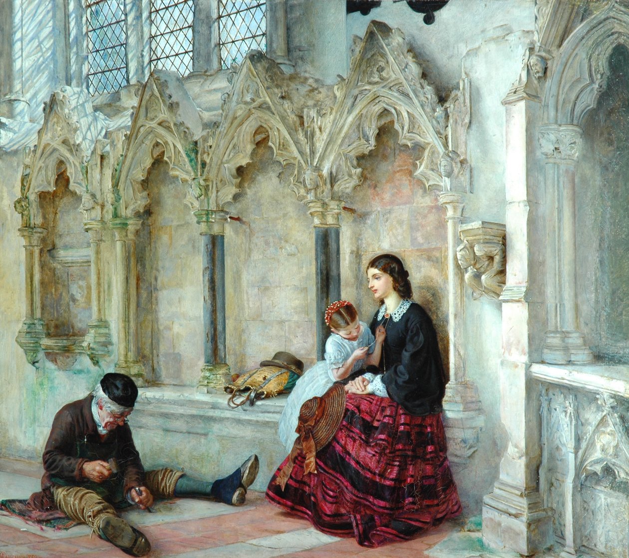 Mennesket går ud til sit arbejde, 1859 af Philip Hermogenes Calderon