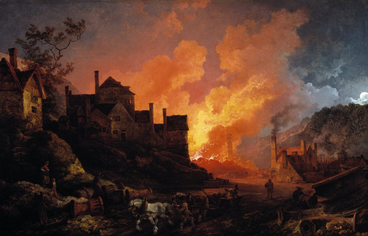Coalbrookdale by Night, 1801 af Philippe Jacques de Loutherbourg