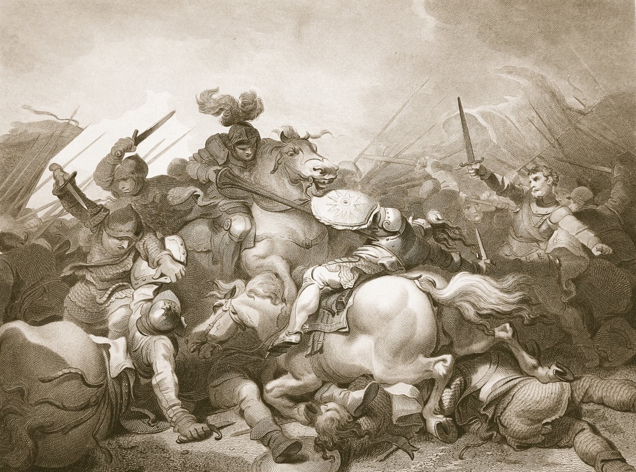 Battle of Bosworth Field, indgraveret af J. Thomson, illustration fra David Humes 