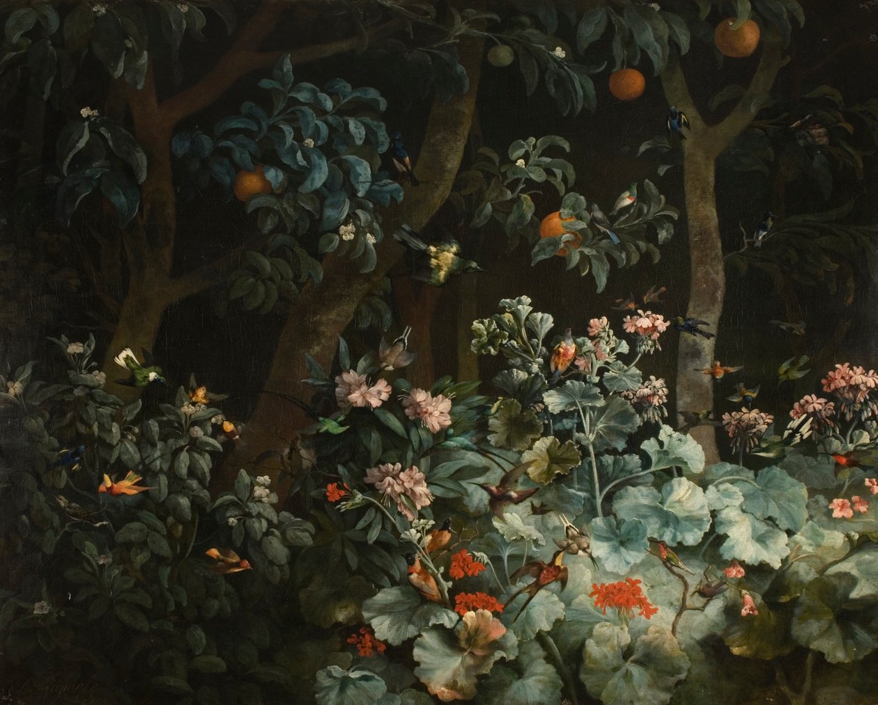 Løv, blomster og fugle, 1796 af Philip Reinagle