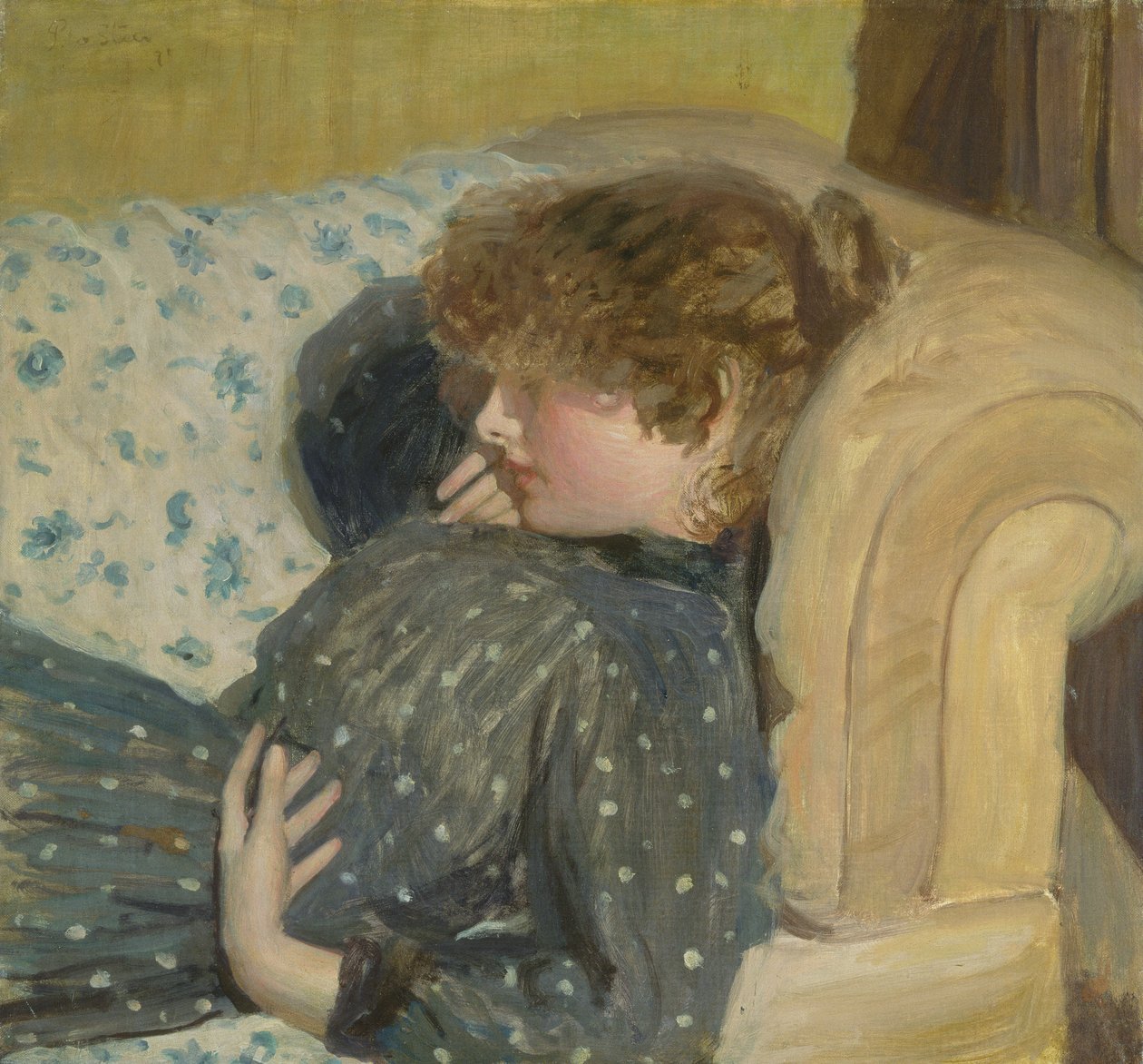 Pige på en sofa, 1891 af Philip Wilson Steer