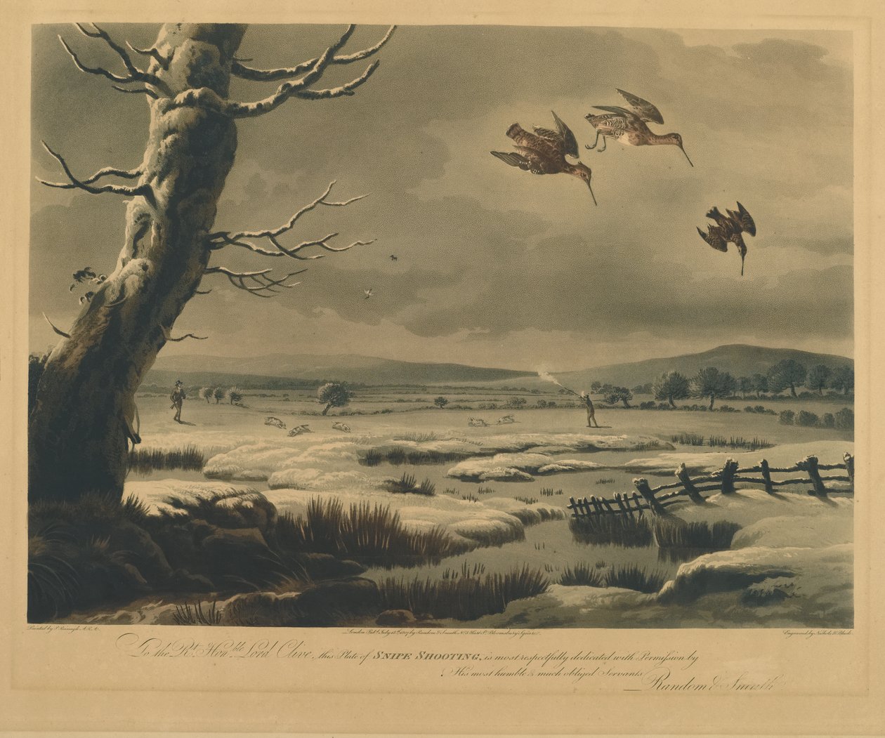 Snipe Shooting (farvegravering) af Philip after Reinagle