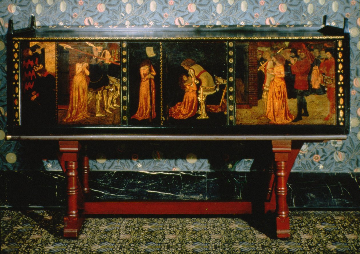 St. George kabinet, 1861 (eg med malede paneler) af Philip Webb