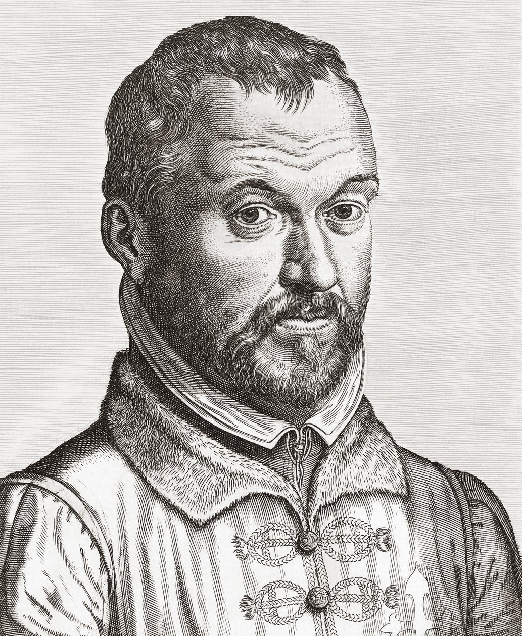 Benito Arias Montano. Portræt. (Print) af Philip (after) Galle