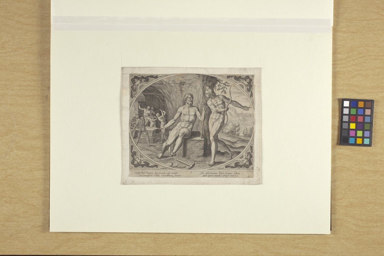 Smedjen på Vulcan, ca. 1600 (blæk) af Philip (after) Galle