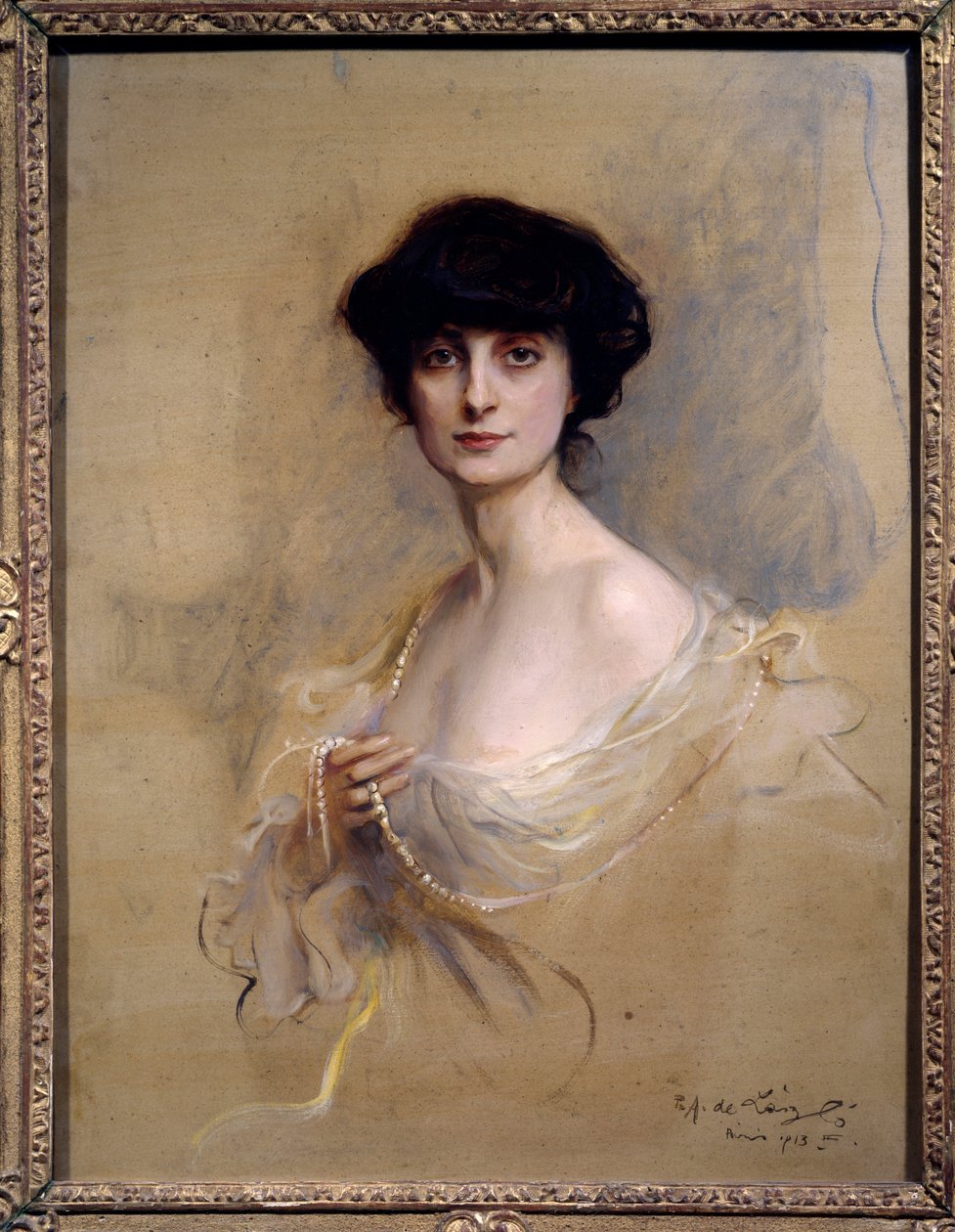 Portræt af Anna de Brancovan grevinde Mathieu de Noailles (1876-1933) Anna de Noailles er en fransk kvinde med bogstaver. Maleri af Philip Alexis de Laszlo (1869-1937) 1913 Paris, Musee d