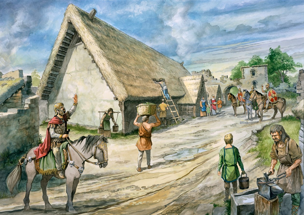 Birdoswald romersk fort, c2. århundrede, c1990-2010 af Philip Corke