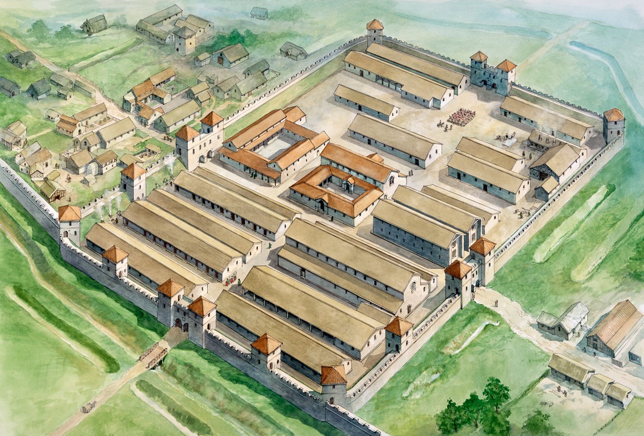 Birdoswald romersk fort, c3. århundrede, c1990-2010 af Philip Corke