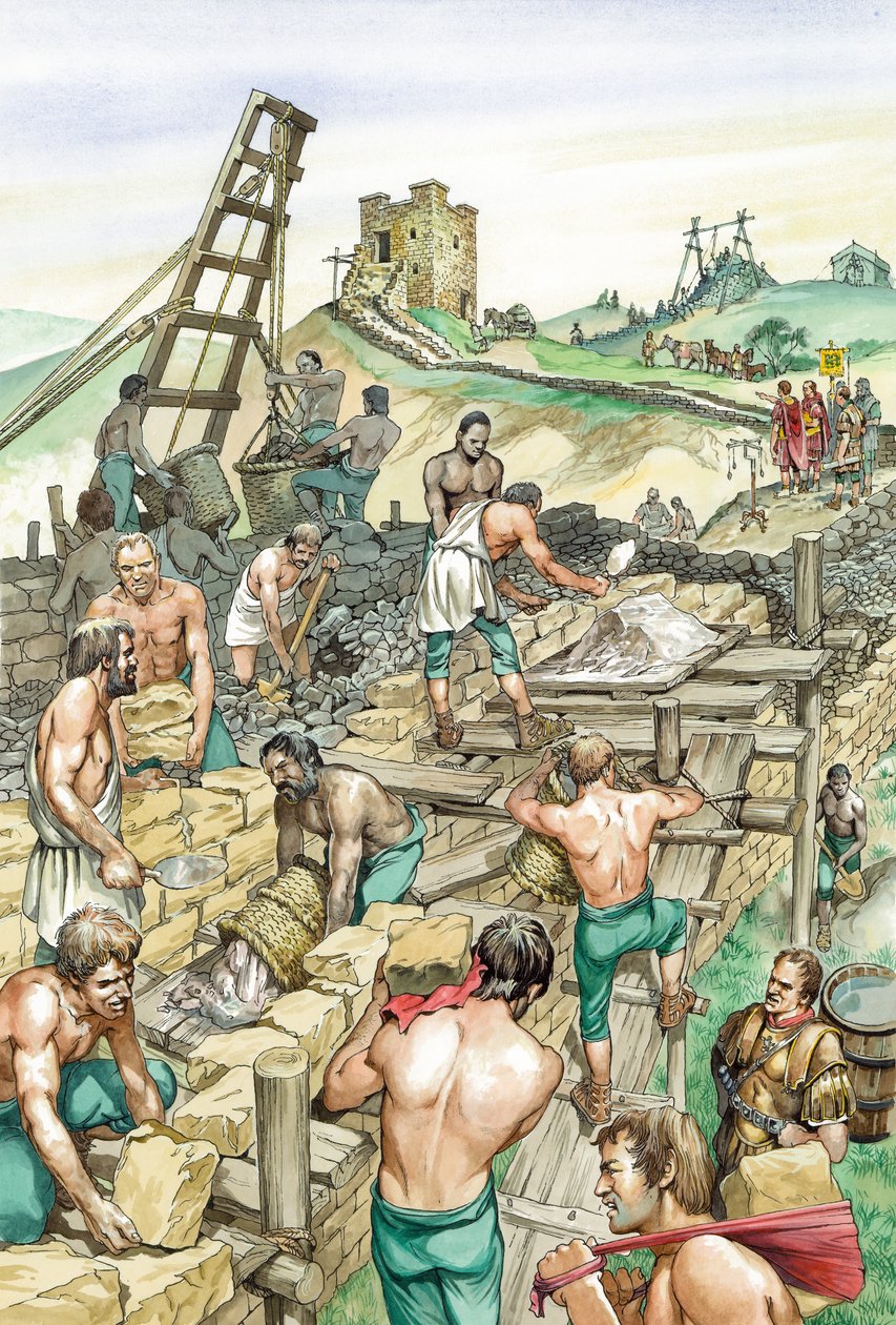 Bygning Hadrians væg, det tidlige 2. århundrede c1985-C2000 af Philip Corke