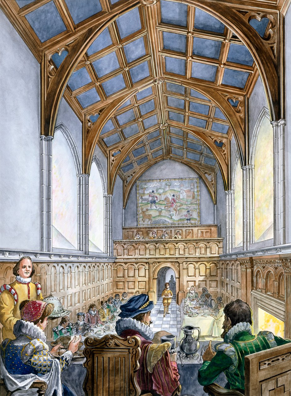 Great Hall, Old Wardour Castle, 1500-tallet c1995-c1999. af Philip Corke