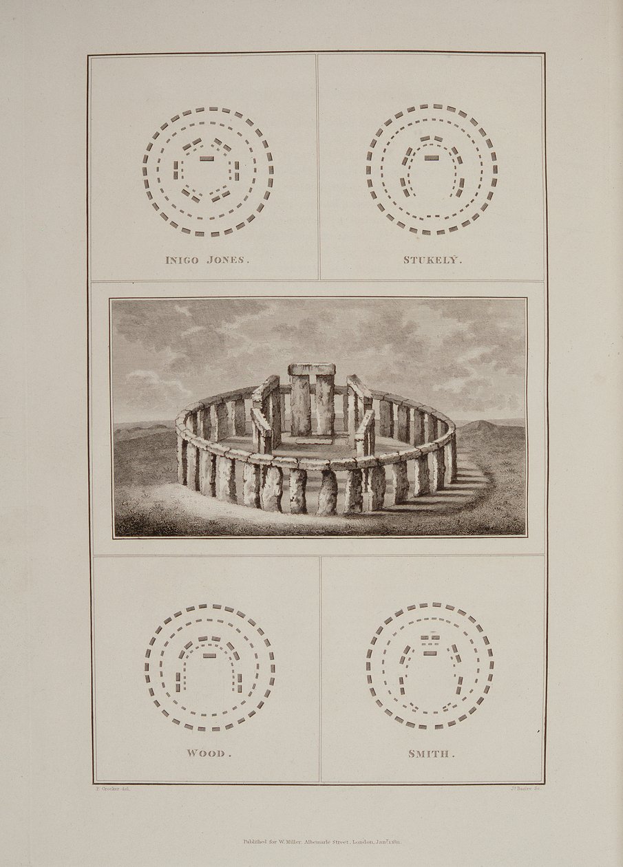 Udsigt over Stonehenge, fra Sir Richard Colt Hoares The History of Ancient Wiltshire, indgraveret af James Basire, London, 1810-11 af Philip Crocker