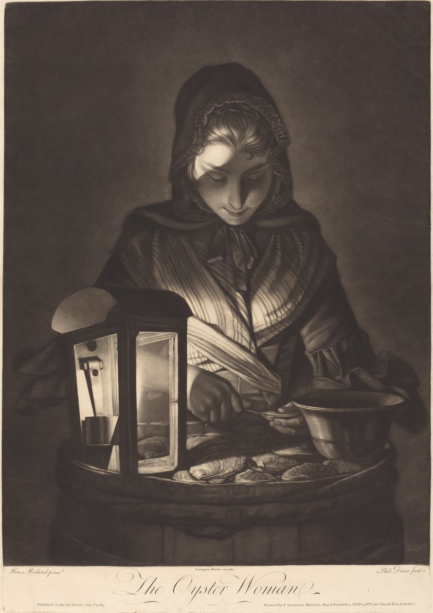Østerskvinden af Philip Dawe after Henry Robert Morland