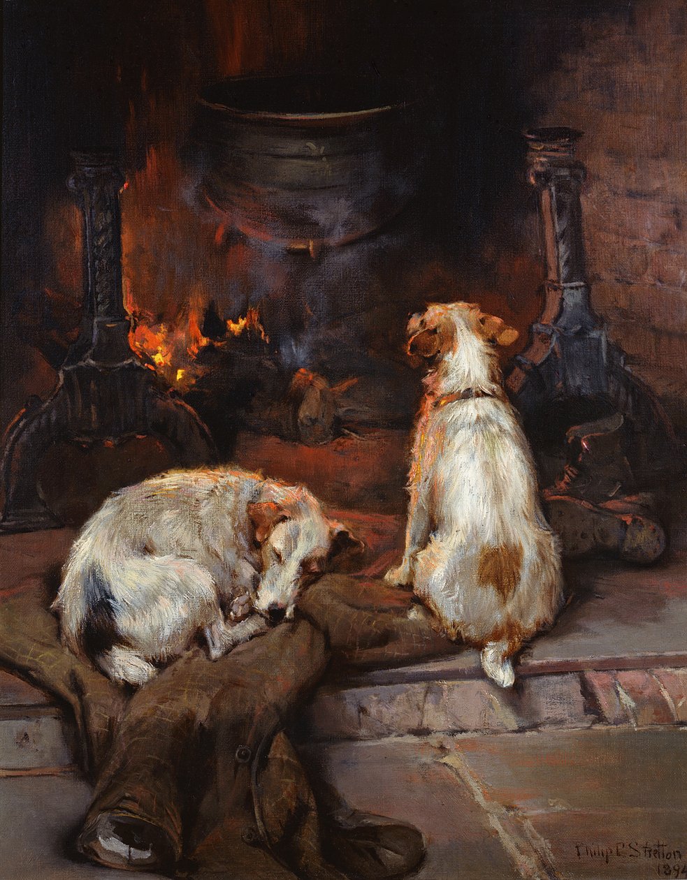 Ved ildstedet, 1894 af Philip Eustace Stretton