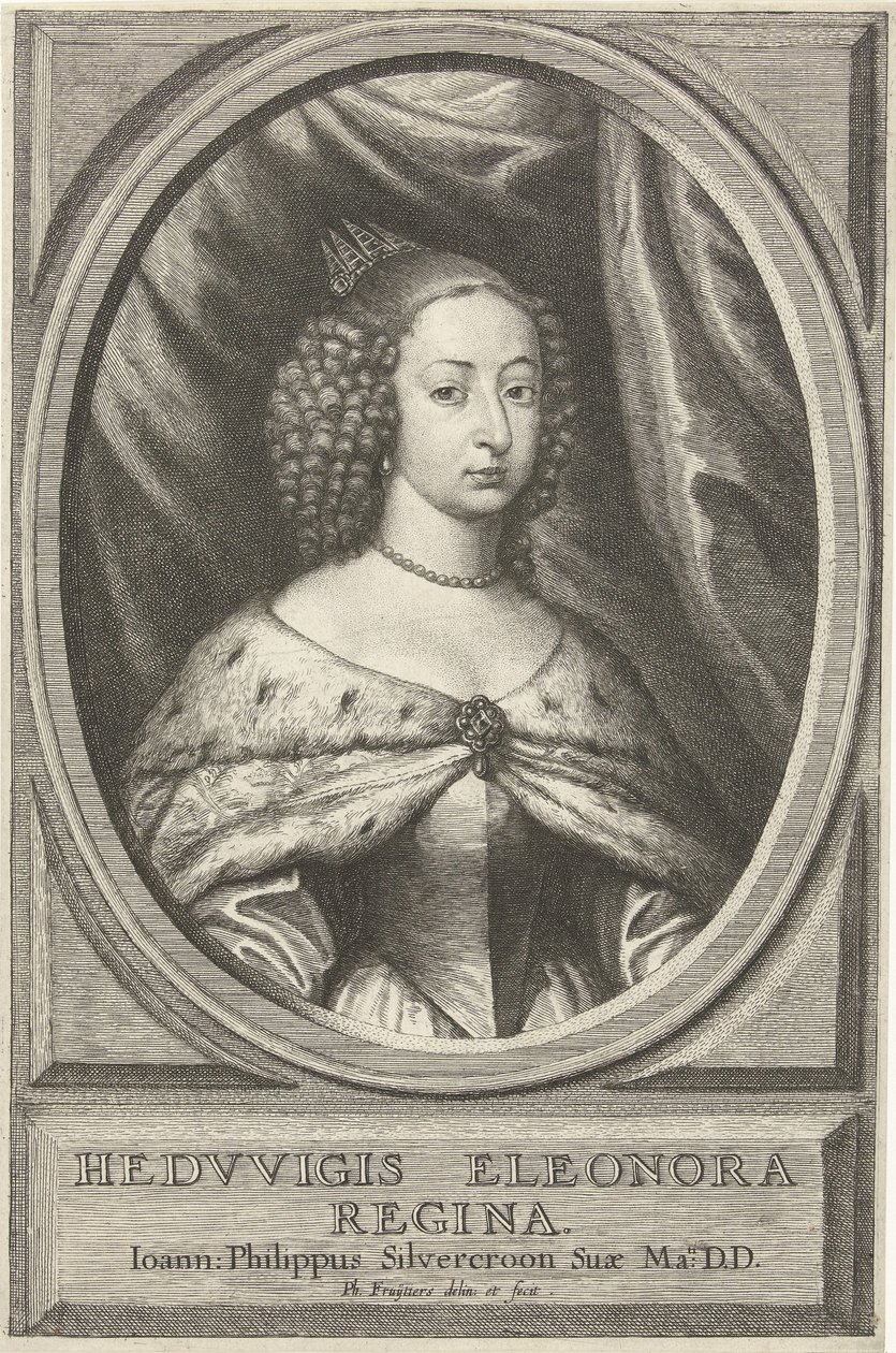Portræt af Hedwig Eleonora, dronning af Sverige af Philip Fruytiers