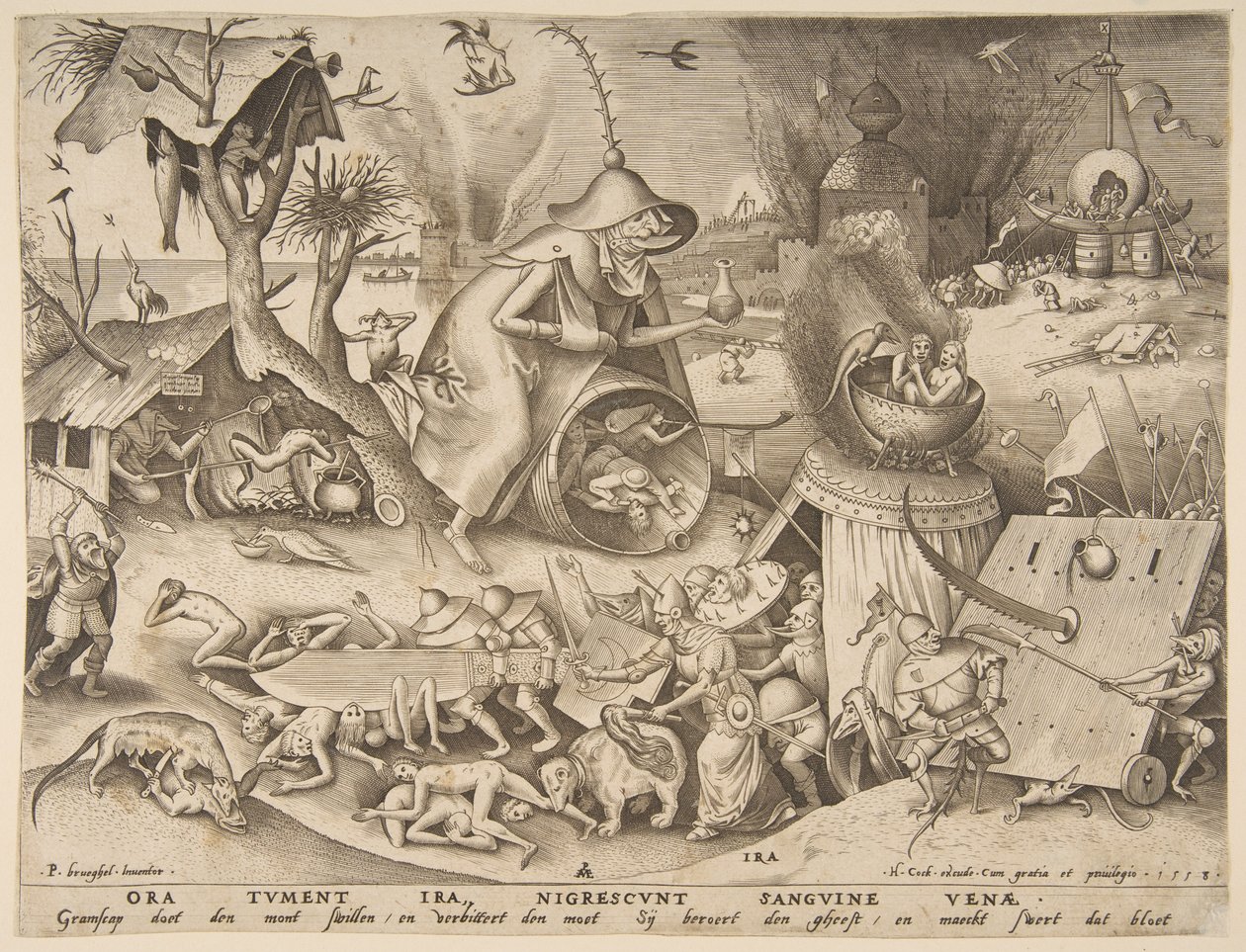 Anger Ira, fra serien The Seven Deadly Sins, 1558. af Philip Galle