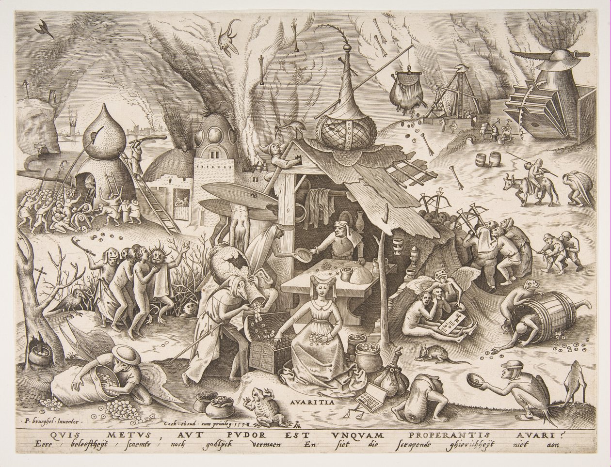 Avarice Avaritia fra serien The Seven Deadly Sins, 1558. af Philip Galle