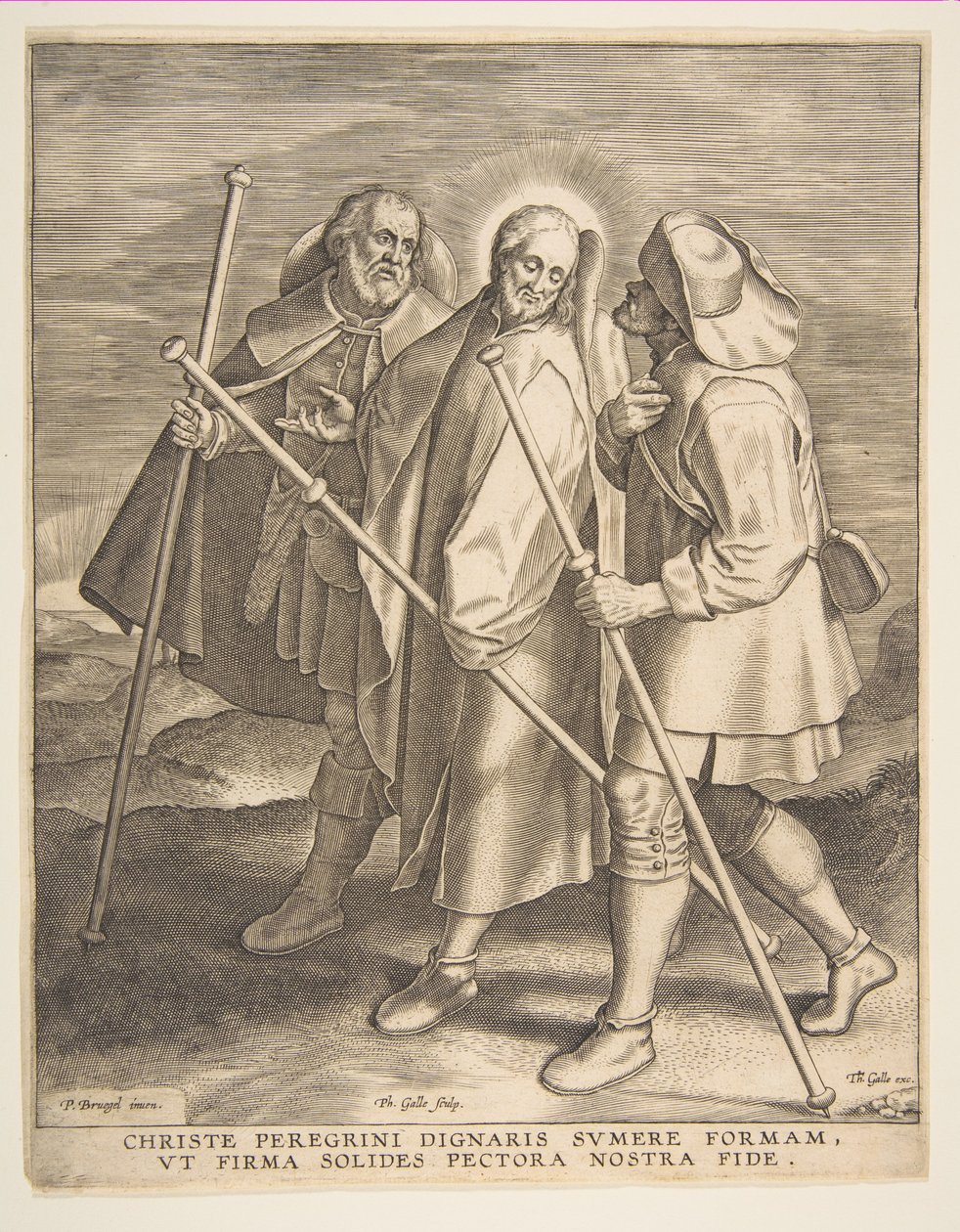Kristus og disciplene på vej til Emmaus, 1571. af Philip Galle
