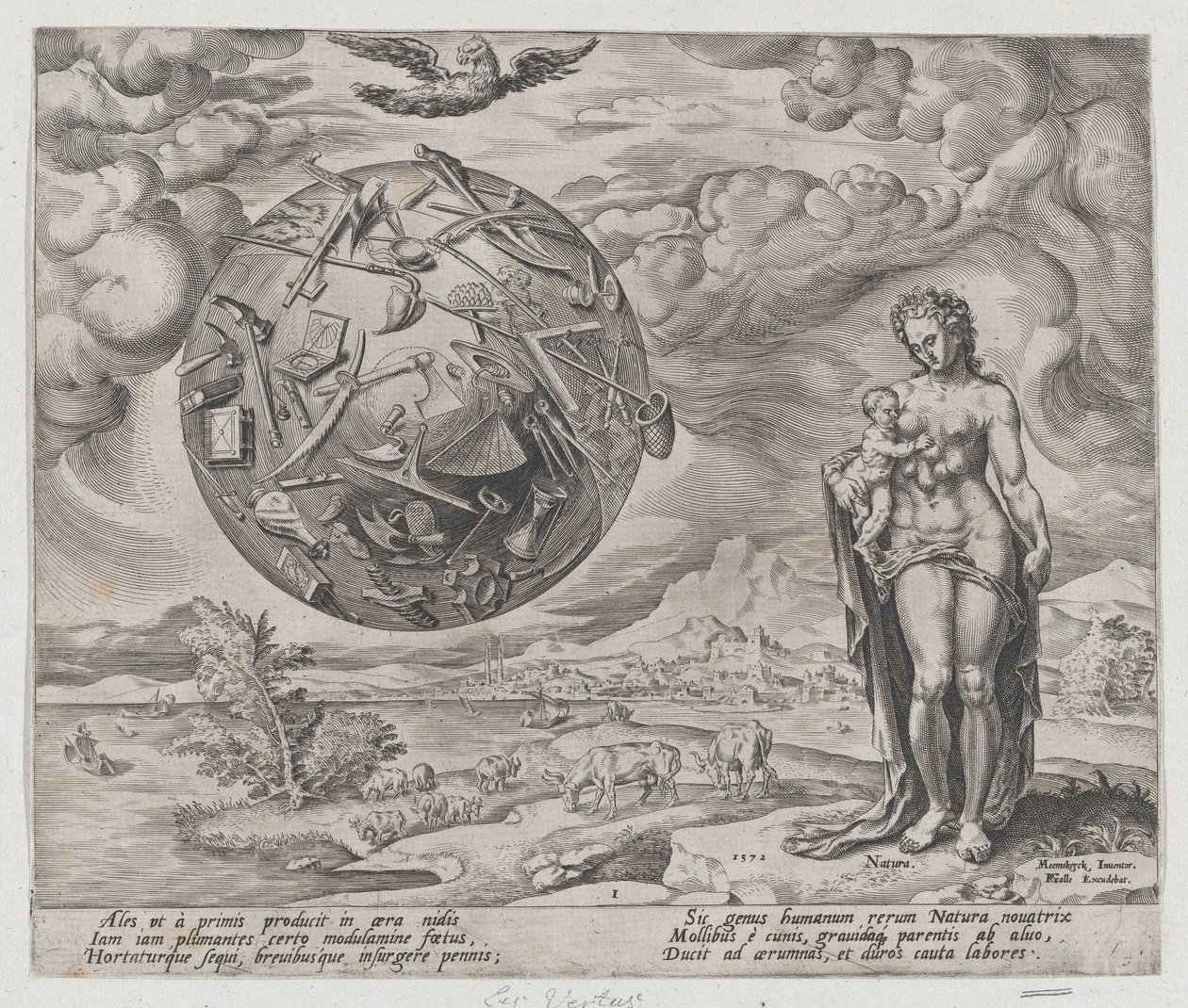 Mand født til at arbejde, fra The Reward of Labor and Diligence, plade 1, 1572., 1572. af Philip Galle