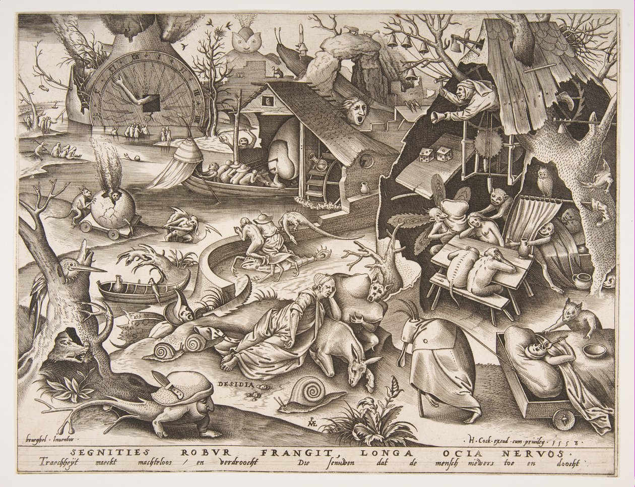 Sloth Desidia, fra serien The Seven Deadly Sins, 1558. af Philip Galle