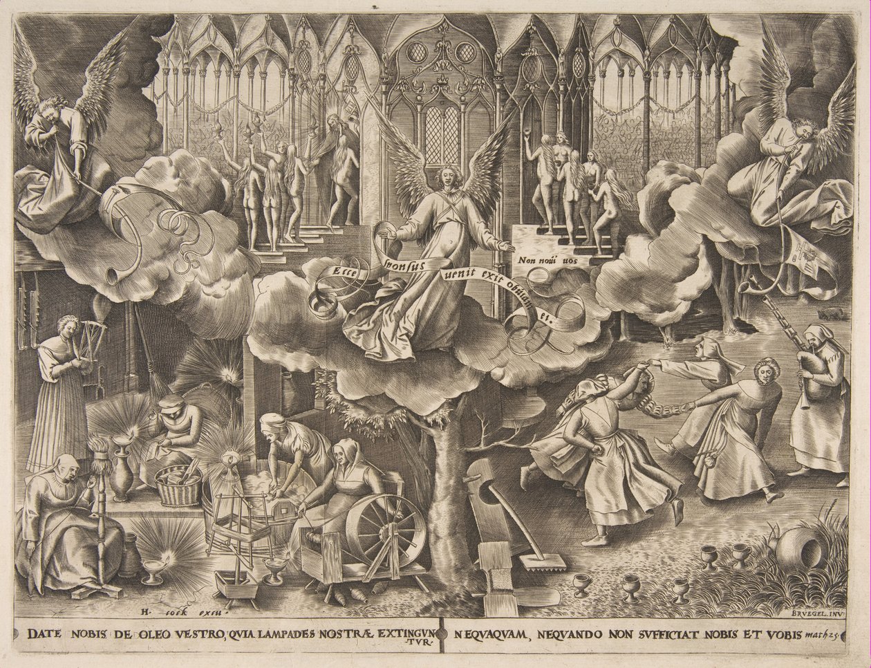 Lignelsen om de vise og tåbelige jomfruer, ca. 1560-63. af Philip Galle