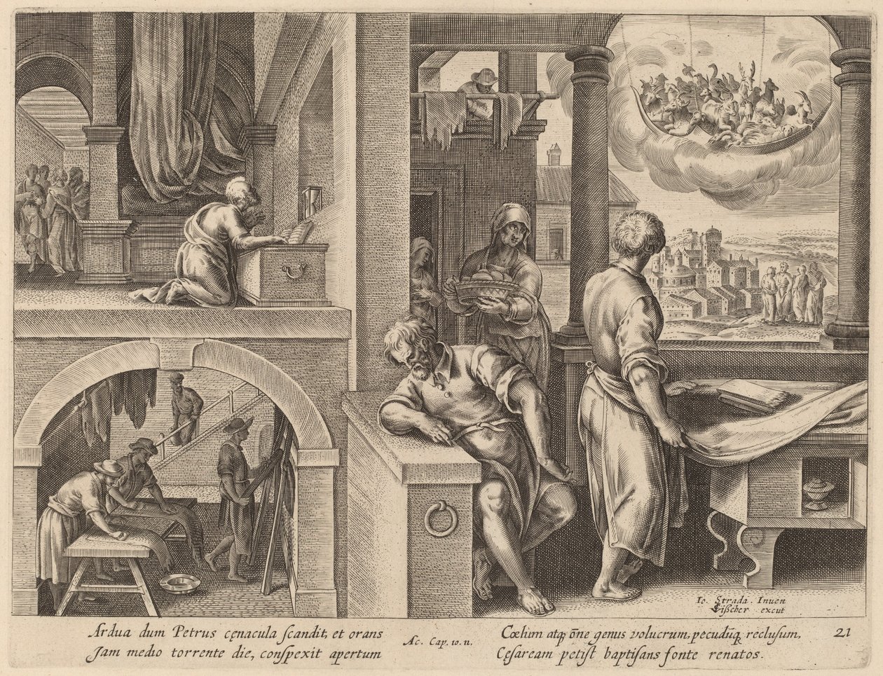 Sankt Peters syn af Philip Galle after Jan van der Straet