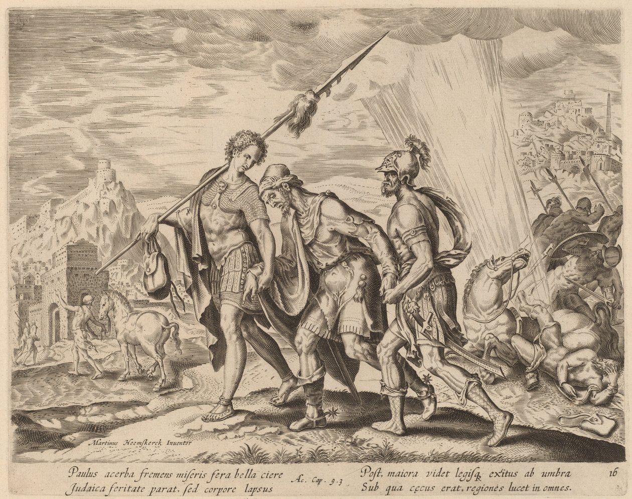 Sankt Pauls omvendelse af Philip Galle after Maerten van Heemskerck