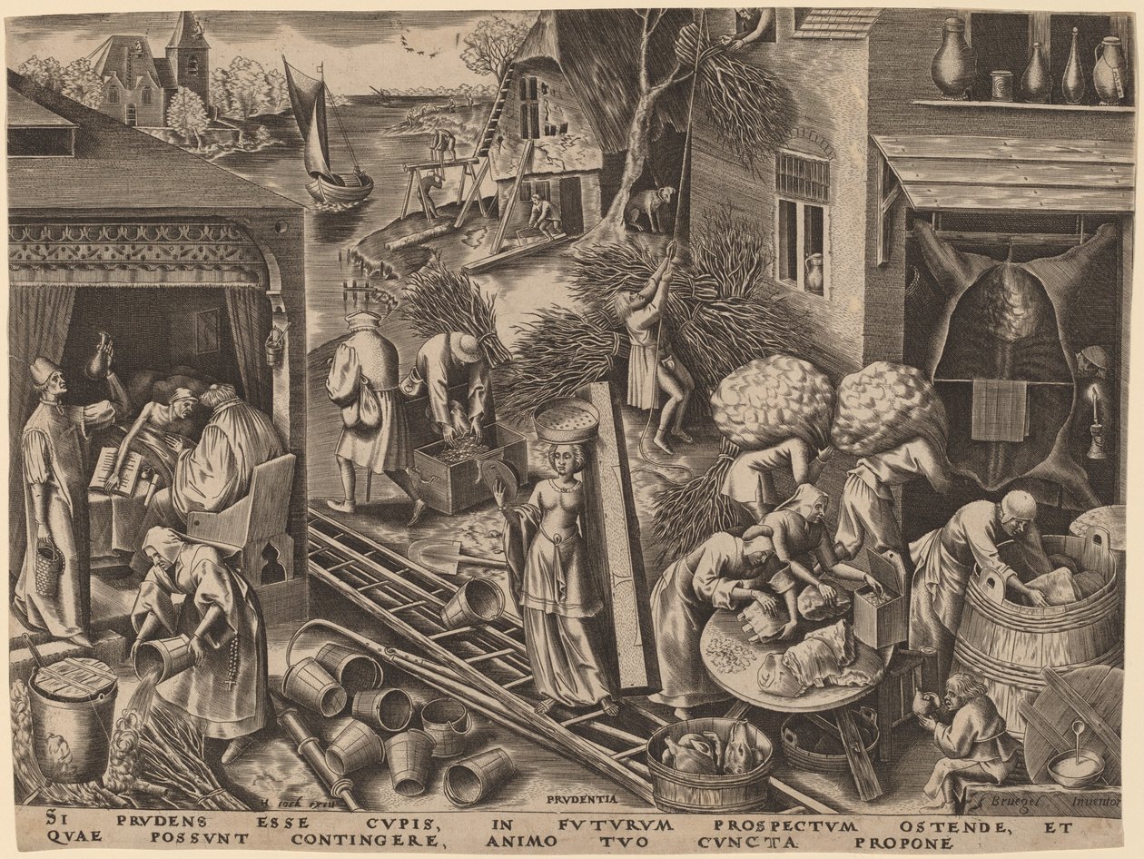 Forsigtighed af Philip Galle after Pieter Bruegel the Elder