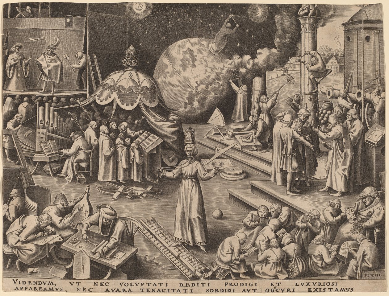 Temperance af Philip Galle after Pieter Bruegel the Elder