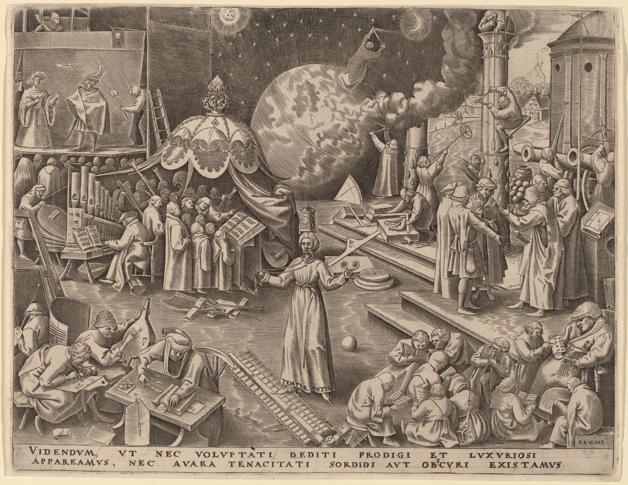 Afholdenhed af Philip Galle after Pieter Bruegel the Elder