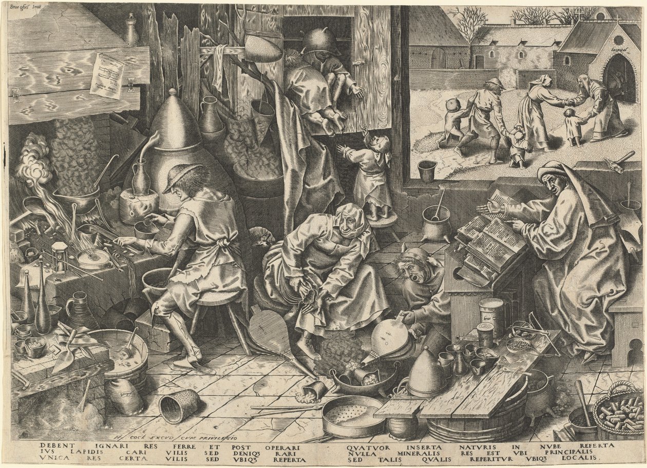 Alkymisten af Philip Galle after Pieter Bruegel the Elder