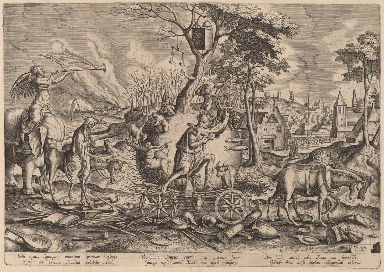 Tidens triumf af Philip Galle after Pieter Bruegel the Elder