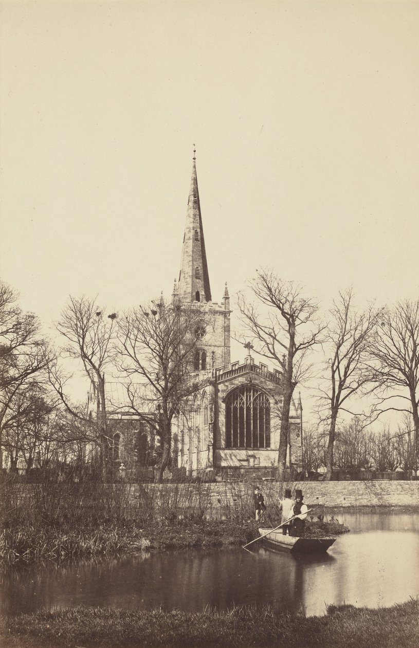 Kirke fra en flodbred, 1850
