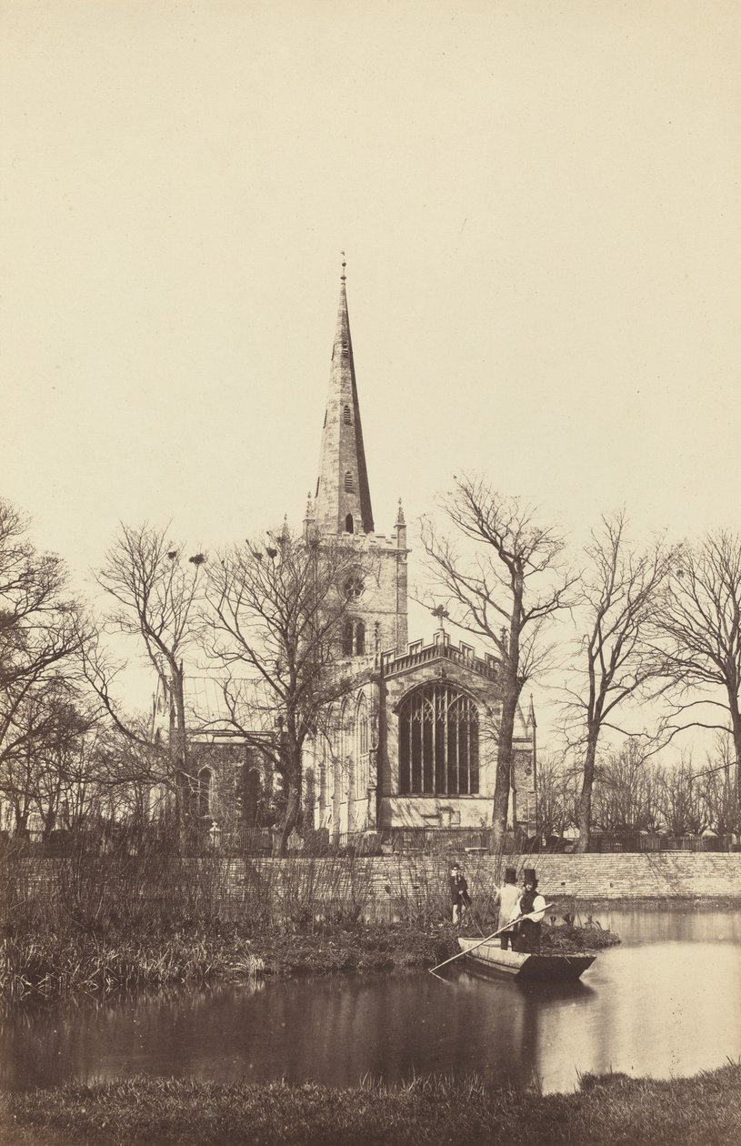 Kirke fra en flodbred, 1850