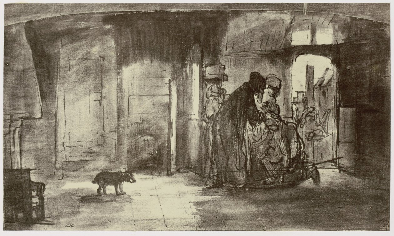 Rembrandt, Tobiat velsigner Tobias af Philip Henry Delamotte