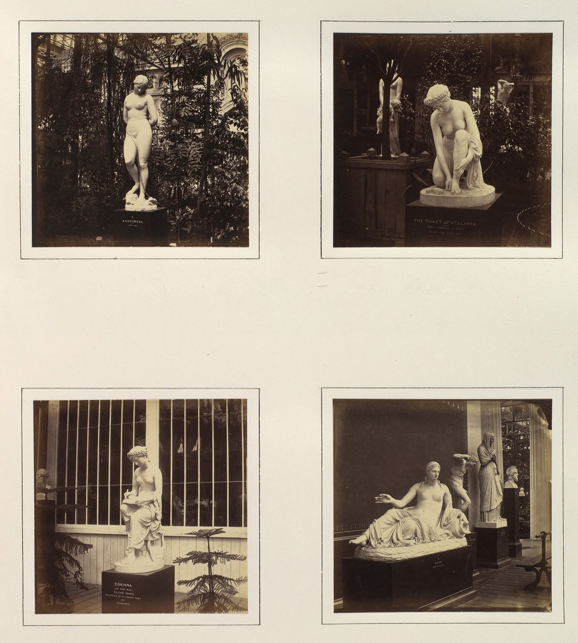 [Skulpturer af Andromeda, Atalantas toilet, Corinna og en Naiad], ca. 1859. af Philip Henry Delamotte.