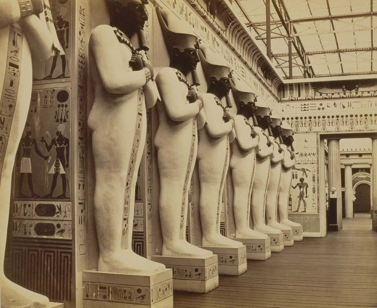 Egyptens domstol og facaden af Hall of the Colossi, Crystal Palace, Sydenham, 1854 af Philip Henry Delamotte