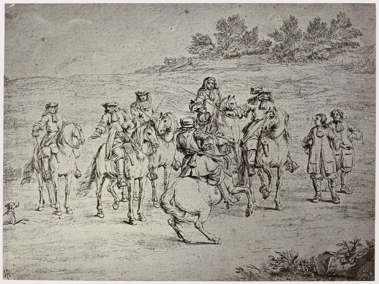 Van der Meulin [?], Ludvig XIV. og kunstneren af Philip Henry Delamotte