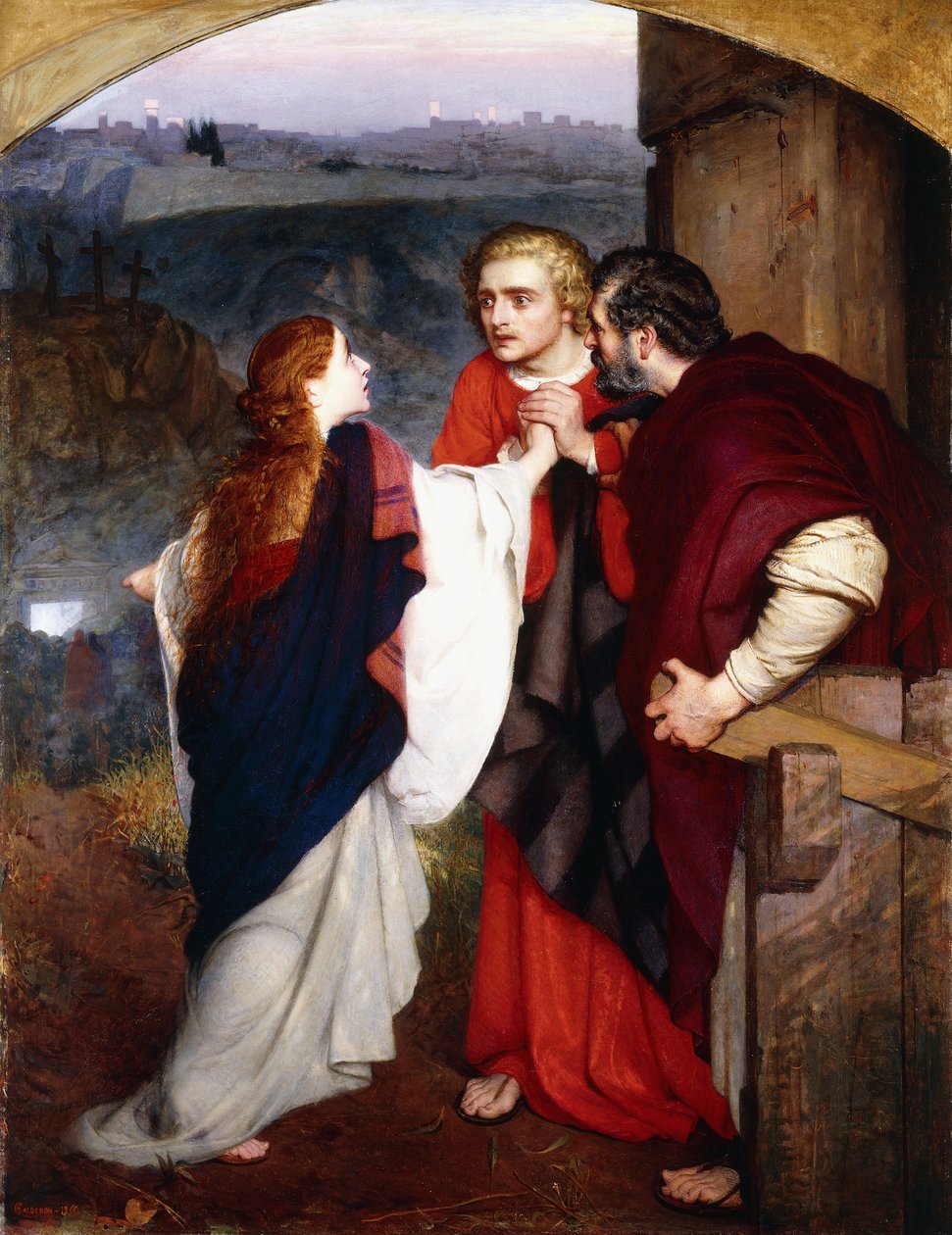 Maria Magdalene giver disciplene nyheder om opstandelsen, 1860 af Philip Hermogenes Calderon