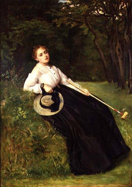 Hvile i skyggen efter et spil kroket af Philip Hermogenes Calderon