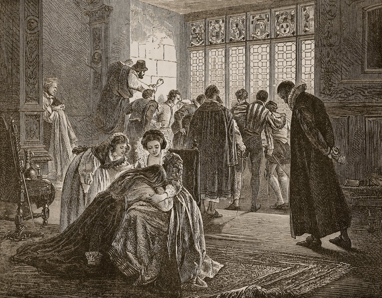 Den engelske ambassade under massakren på St. Bartholomew, illustration fra 