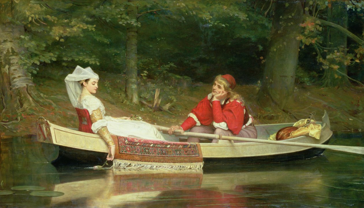Med floden, 1869 af Philip Hermogenes Calderon