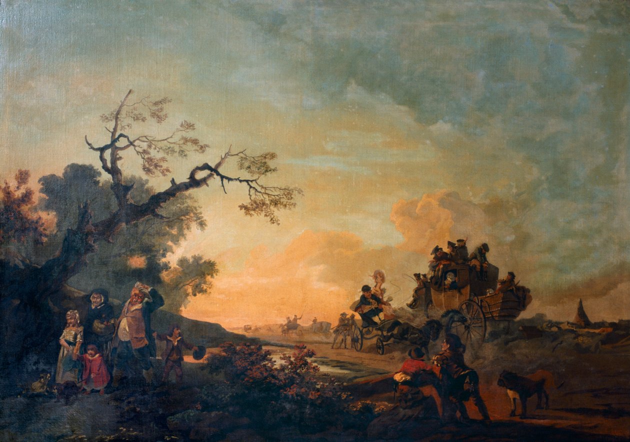 The High Road (olie på lærred) af Philip James de (1740 1812) Loutherbourg