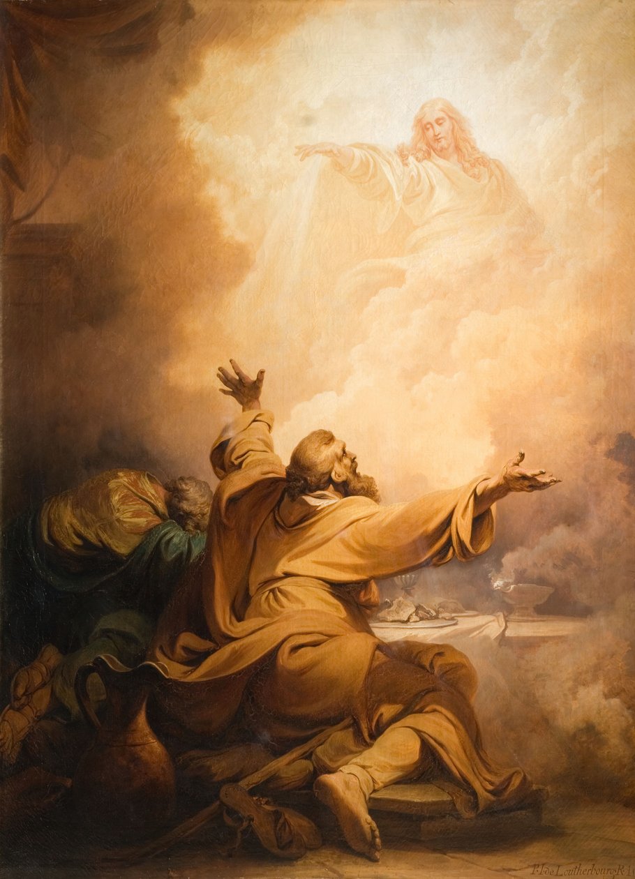 Kristus viser sig for disciplene i Emmaus, 1797. af Philip James de Loutherbourg