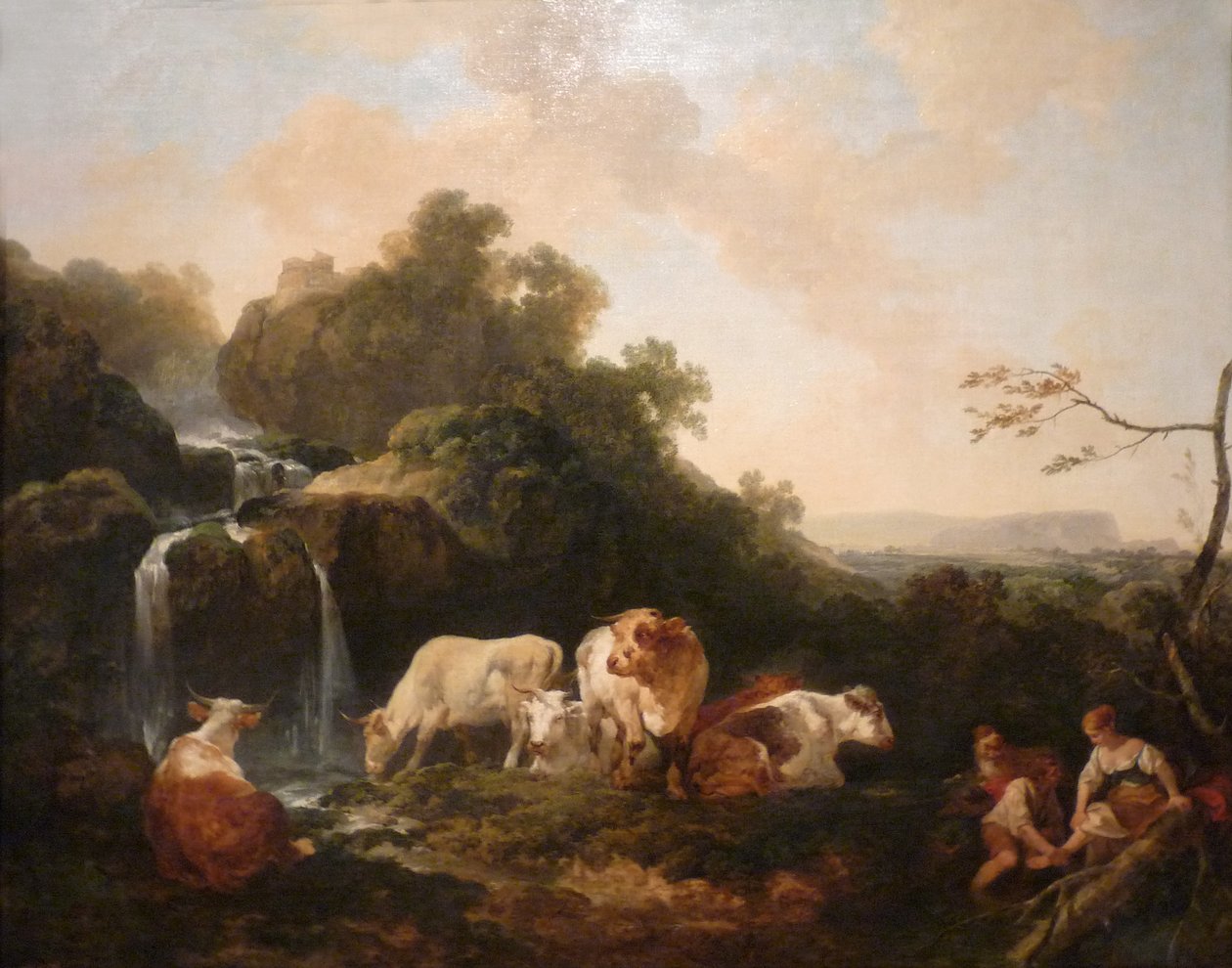 Loutherbourg-Landskab ved vandfaldet af Philip James de Loutherbourg