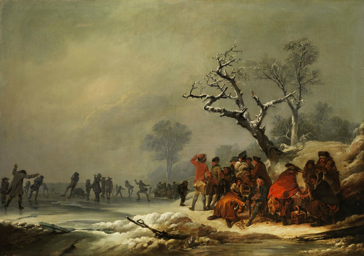Hvilende samfund i vinterlig nydelse af Philip James de Loutherbourg